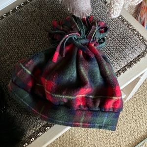 Handmade felt red plaid hat